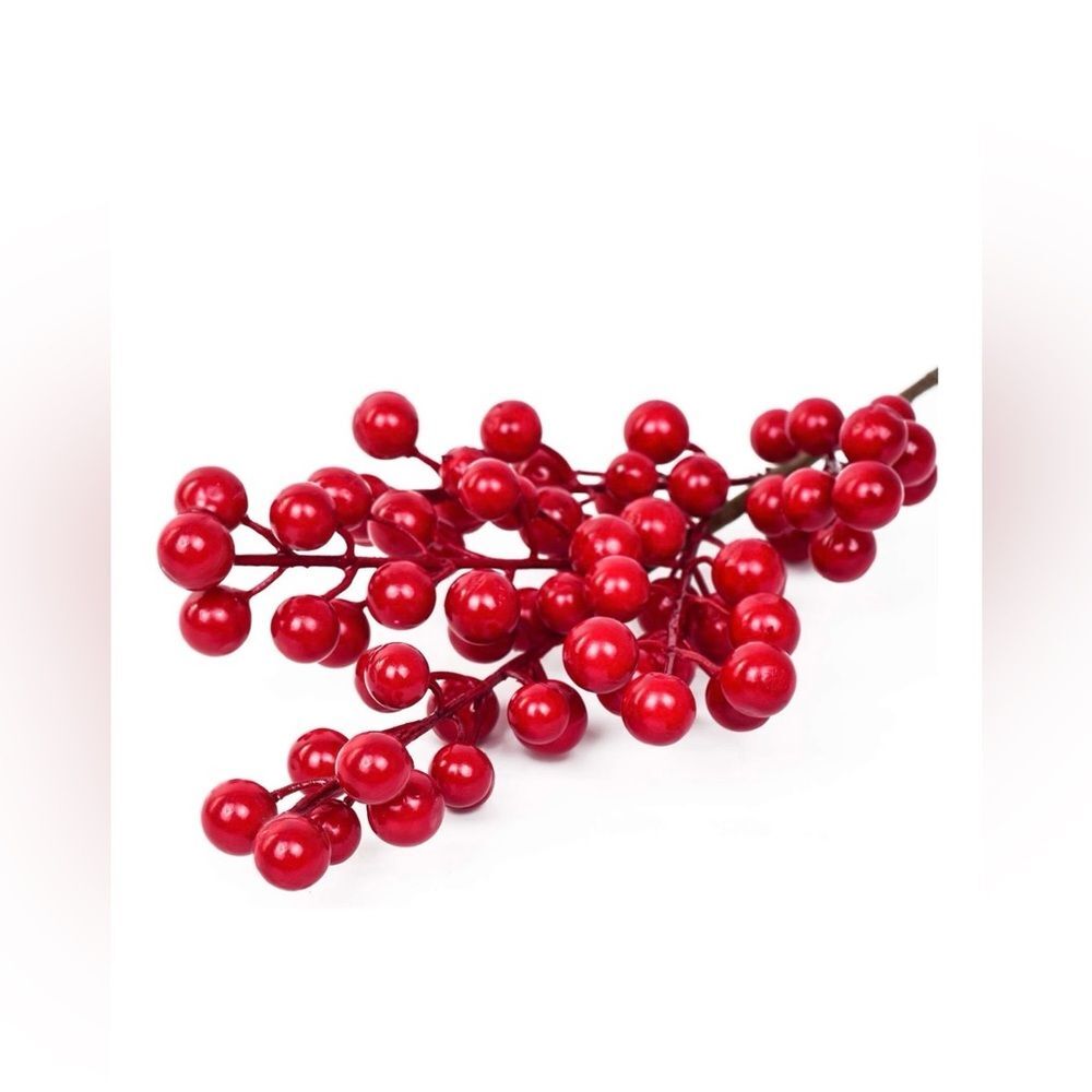 22 Pcs Berry Stems 26 Inch Red Picks - Picture 4 of 9